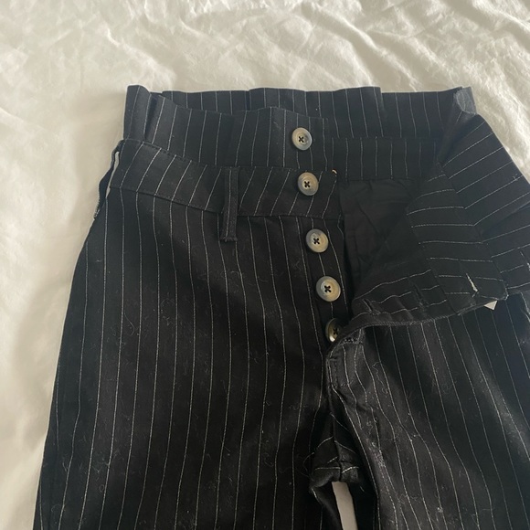 Free People Women's Montella Pinstripe Crop Skinny Pants NWT - Picture 6 of 11